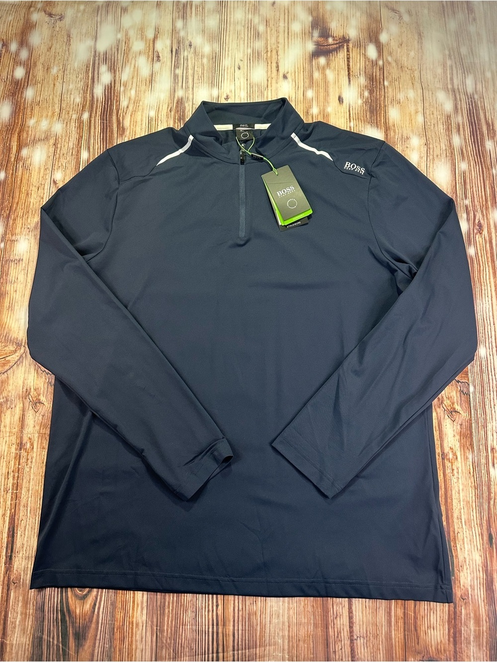 NWT Hugo BOSS Men's Navy Quarter-Zip Performance Pullover Slim Fit Stretch XXXL